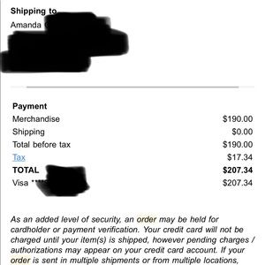 Burberry Receipt of authenticity.